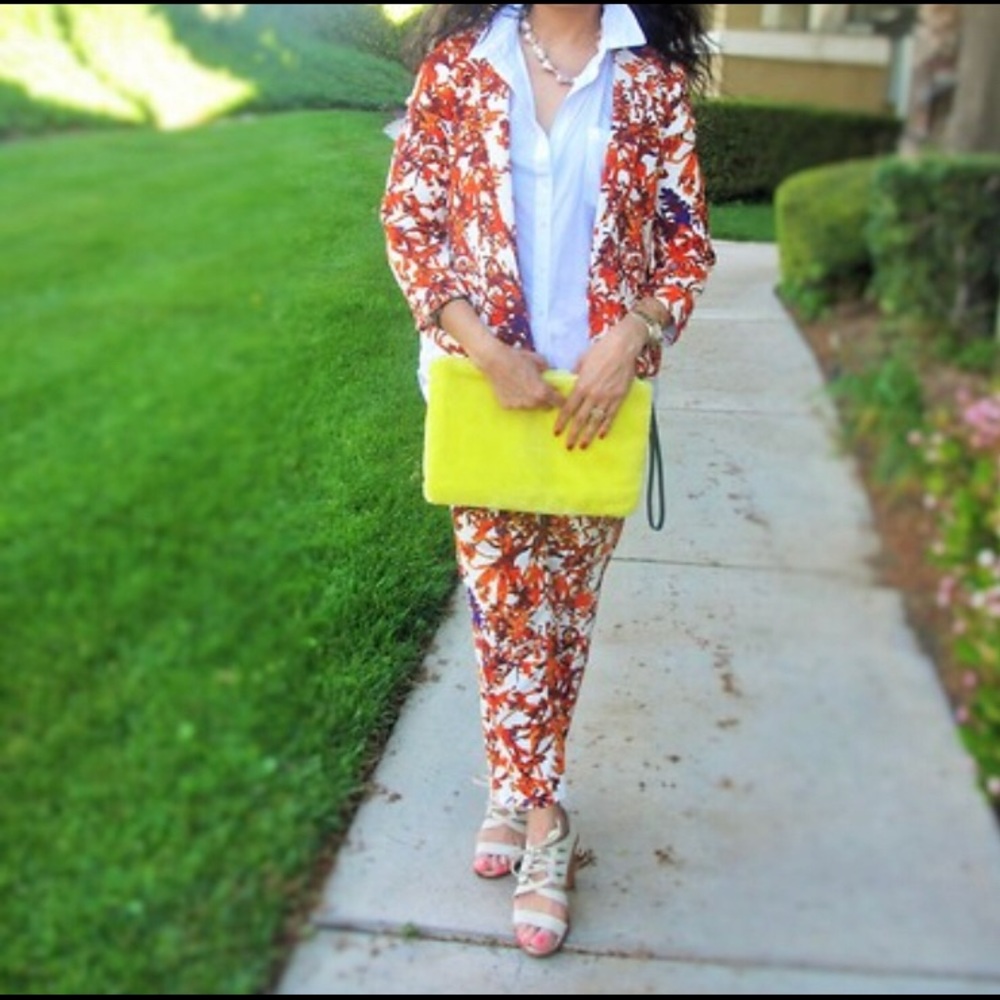 SALE Club Monaco Orange Two Piece Suit Size 6